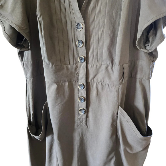 PLUS SIZE*****Robbie Bee Olive Midi Dress - Picture 8 of 11